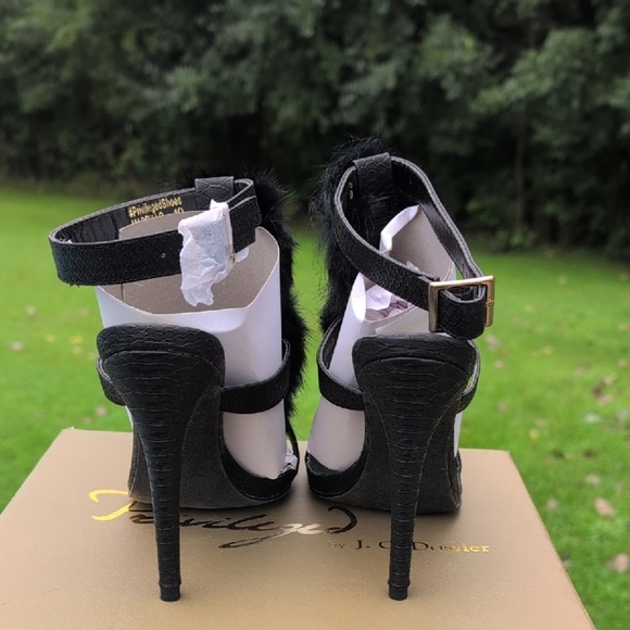 Privileged Black Fur Heels - Picture 3 of 10